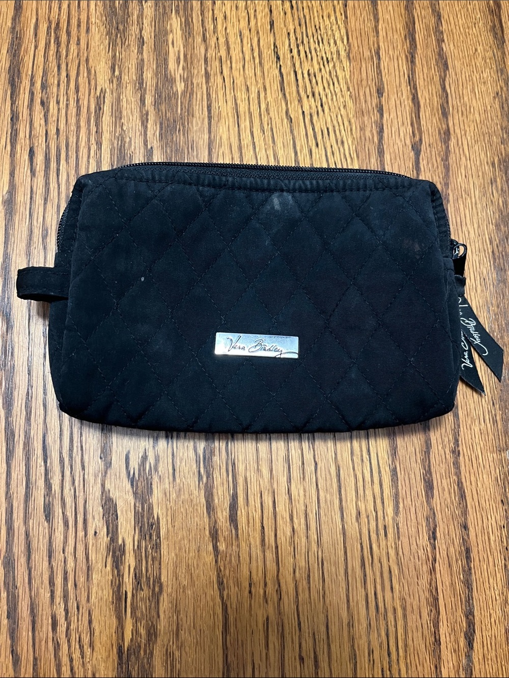 Vera Bradley Black Quilted Travel Cosmetic Case